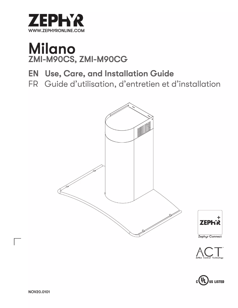 Page n°1 - Manuel utilisateur Zephyr Milano ZMI-M90CS