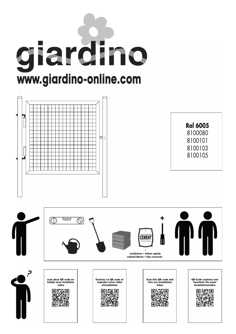 Page 1 de la notice Manuel utilisateur Giardino 8100103