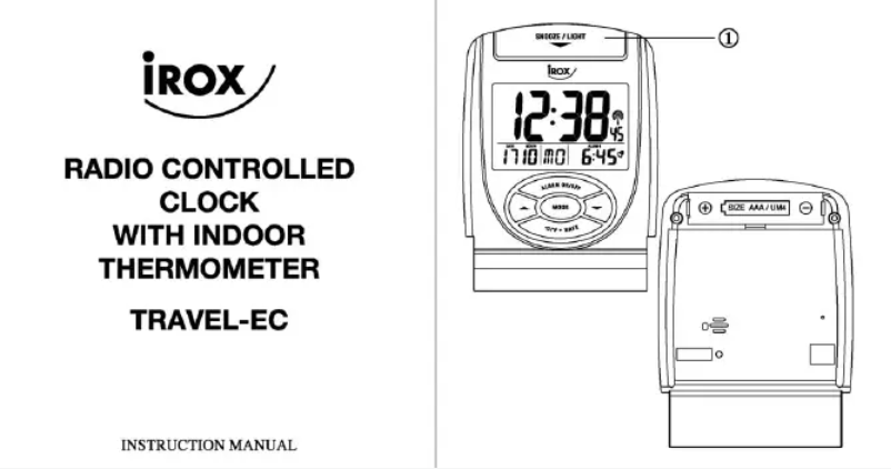 Page 1 de la notice Manuel utilisateur Irox Travel EC