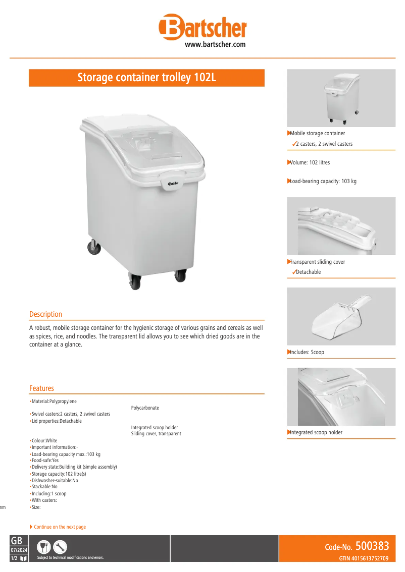 Image de la première page du manuel de l'appareil 500383