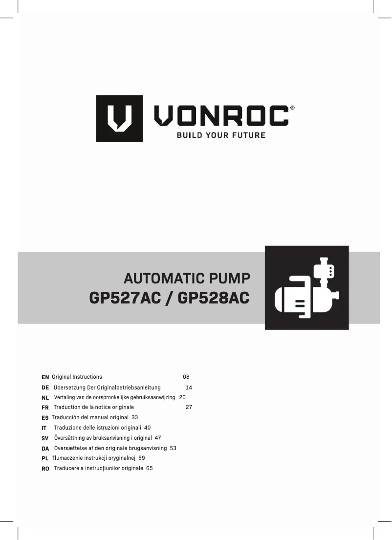 Image de la première page du manuel de l'appareil GP528AC