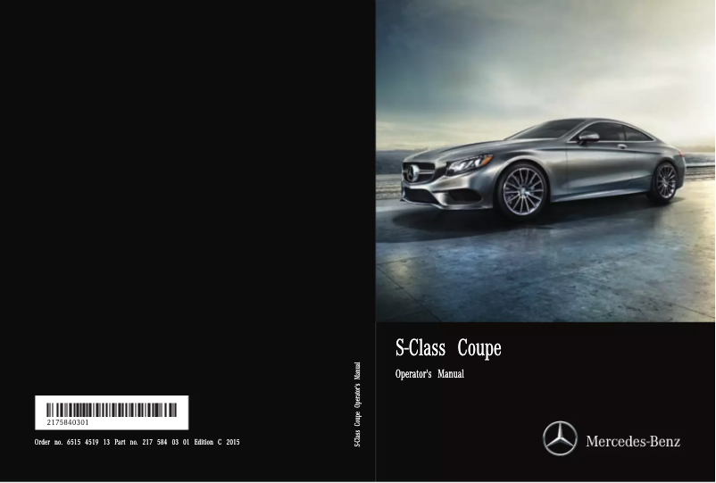 Page 1 de la notice Manuel utilisateur Mercedes-Benz S 63 AMG 4MATIC (2015)