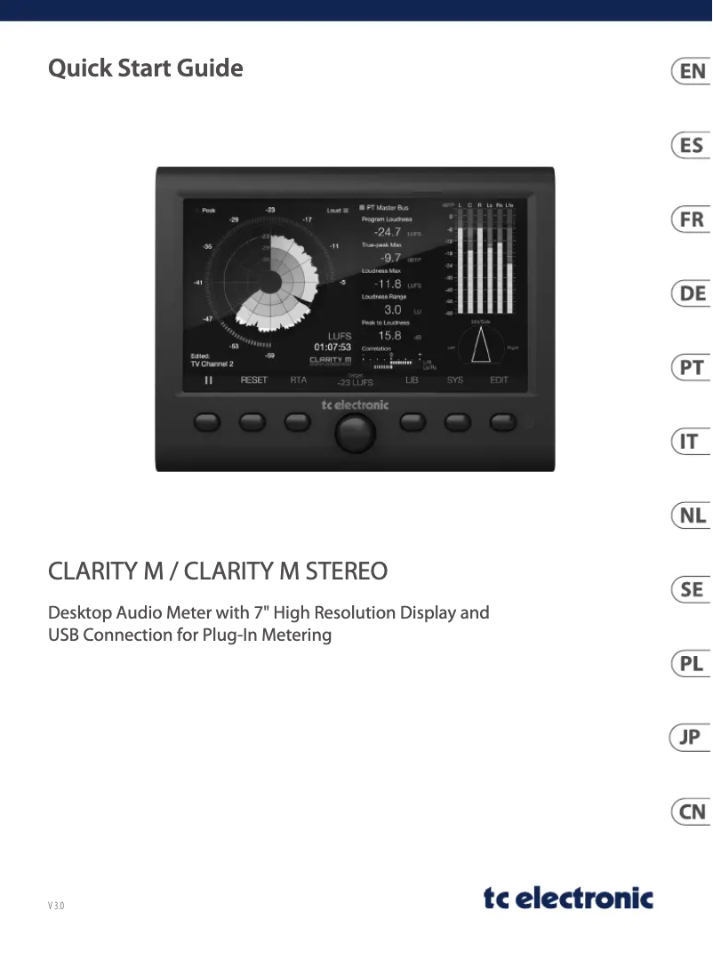 Image de la première page du manuel de l'appareil Clarity M