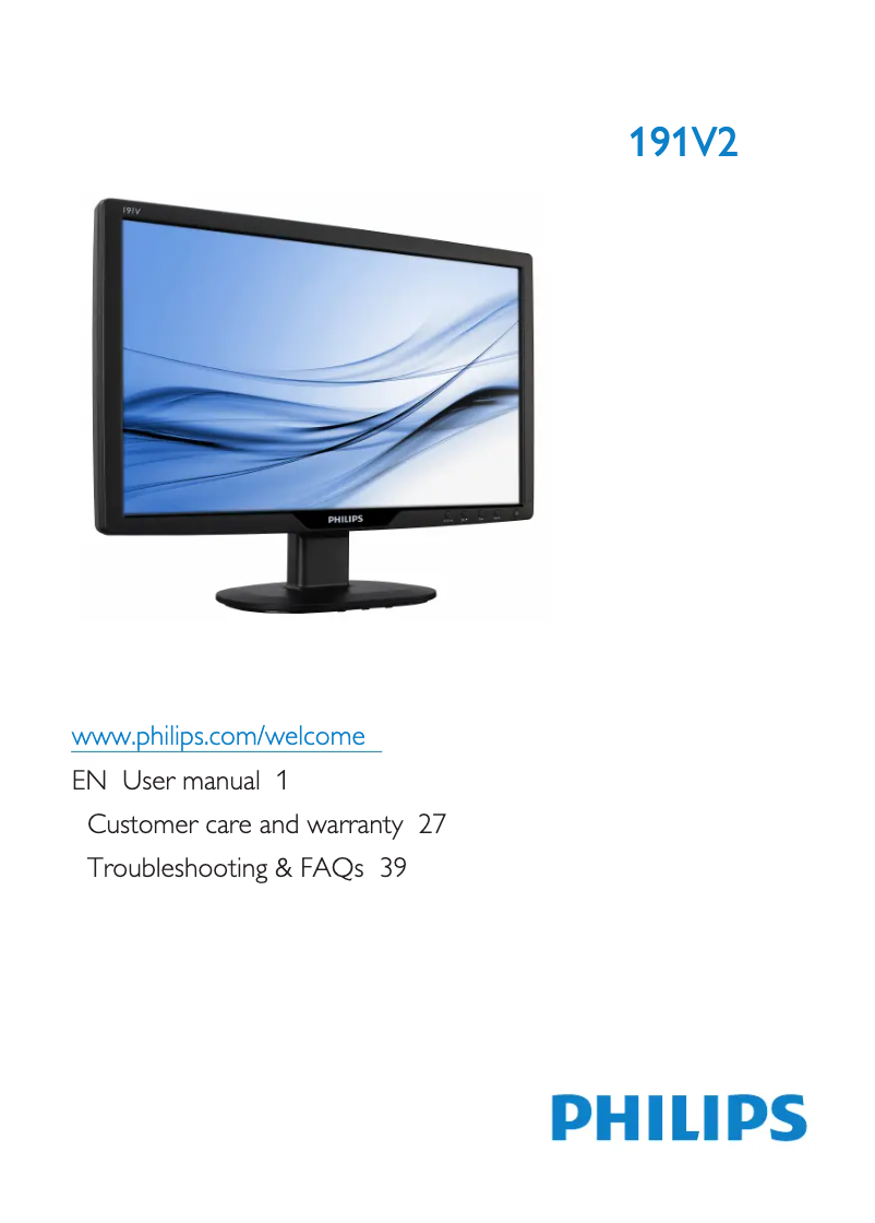 Page n°1 - Manuel utilisateur Philips 191V2SB