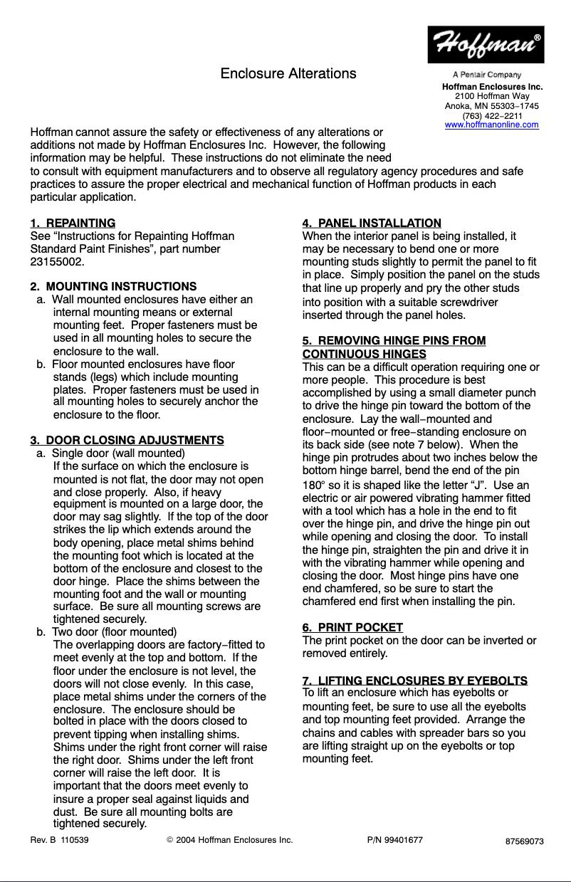 Página 1 del manual Manual de usuario Hoffman A30H2412SSLP