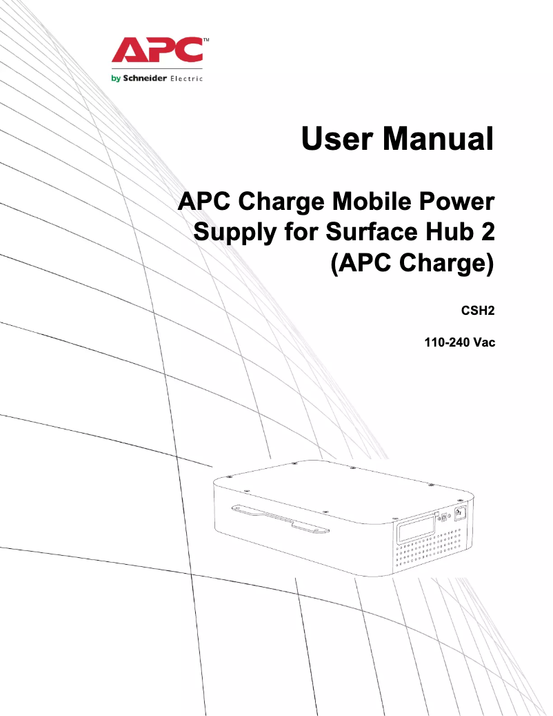 Page 1 de la notice Manuel utilisateur APC CSH2