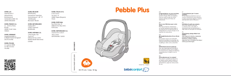 Image de la première page du manuel de l'appareil Pebble Plus