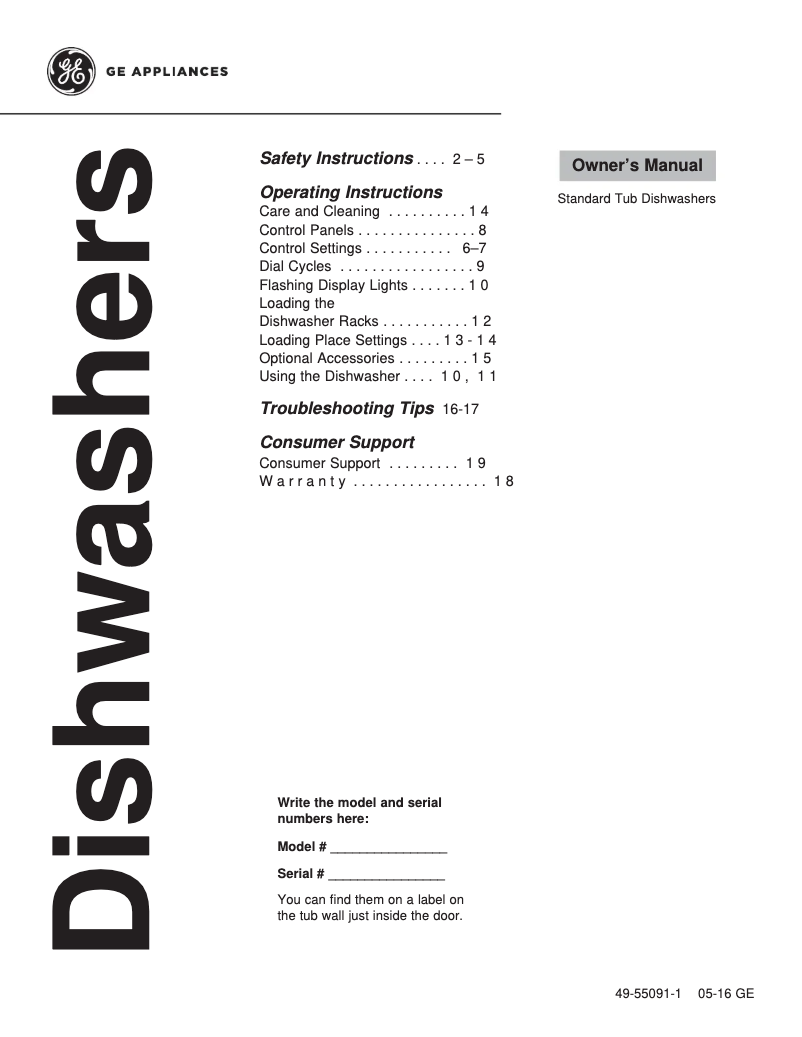 Imagen de la primera página del manual del dispositivo GSD3300KBB