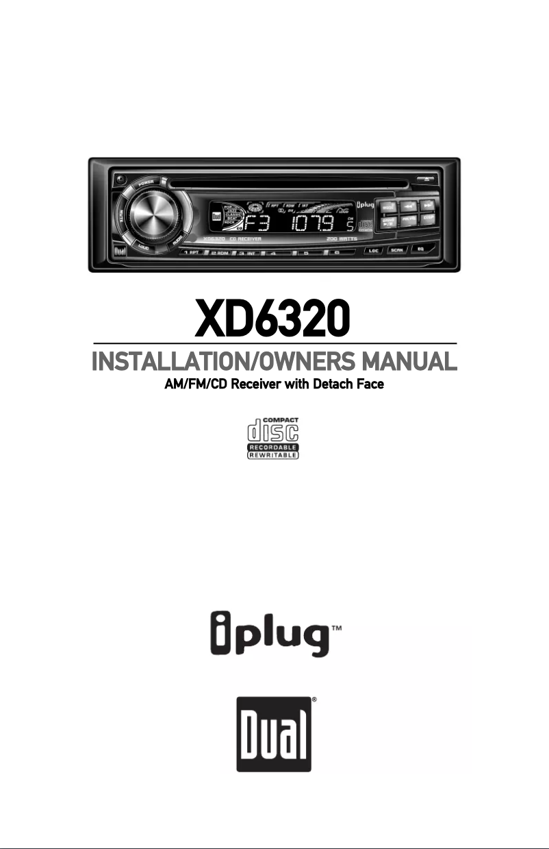Page n°1 - Manuel utilisateur Dual XD6320