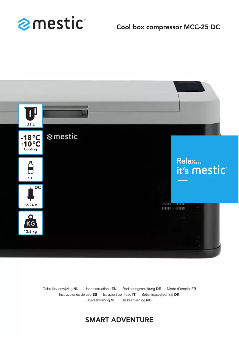 Página 1 del manual Manual de usuario Mestic MCC-25
