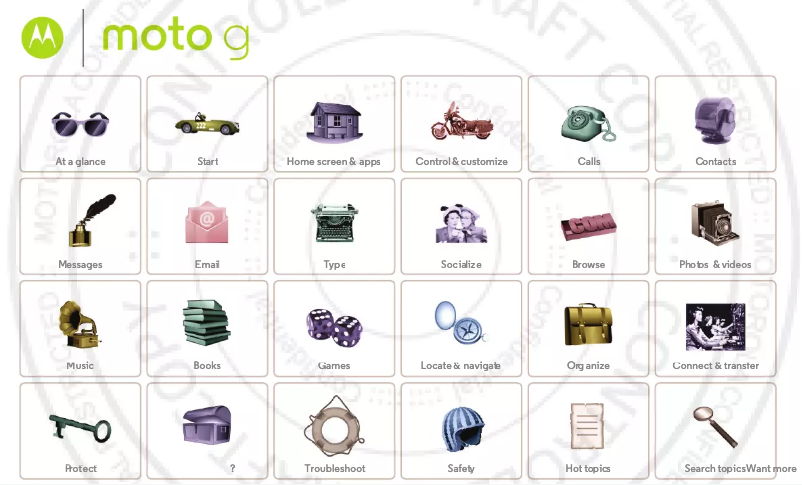 Image de la première page du manuel de l'appareil Moto G LTE