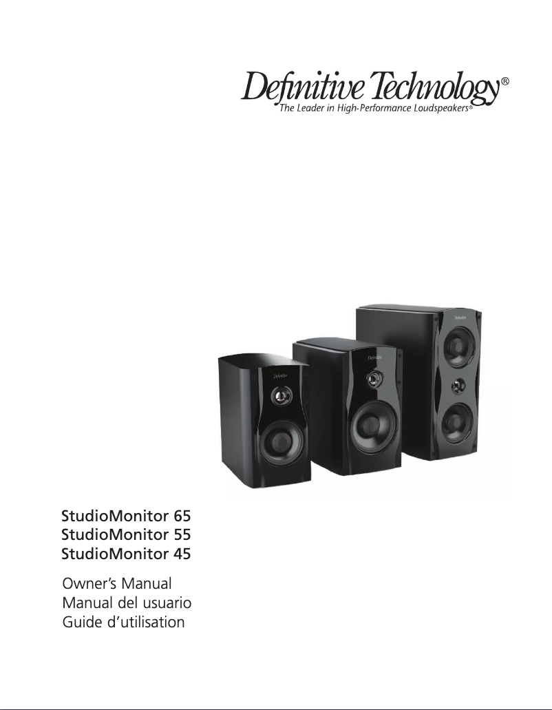 Page 1 de la notice Manuel utilisateur Definitive Technology Studio Monitor 55