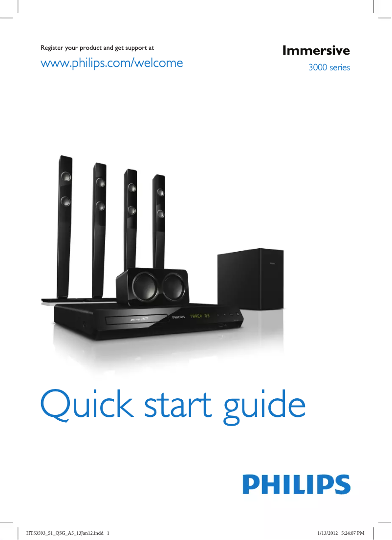 Image de la première page du manuel de l'appareil HTS3593