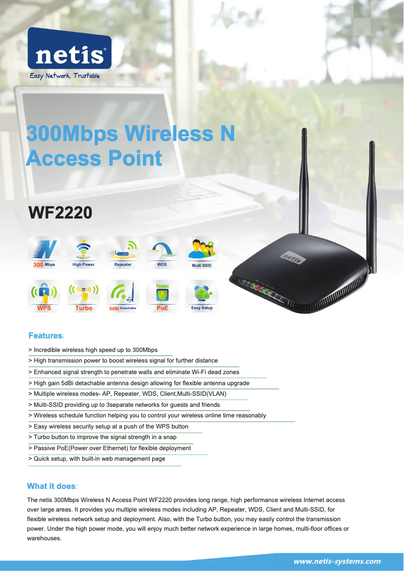Page n°1 - Manuel utilisateur Netis WF2220