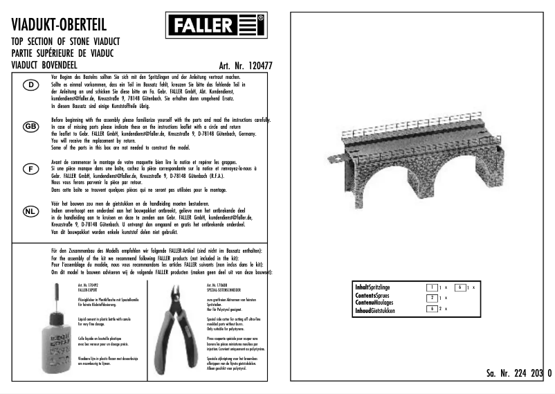 Page n°1 - Manuel utilisateur Faller 120477