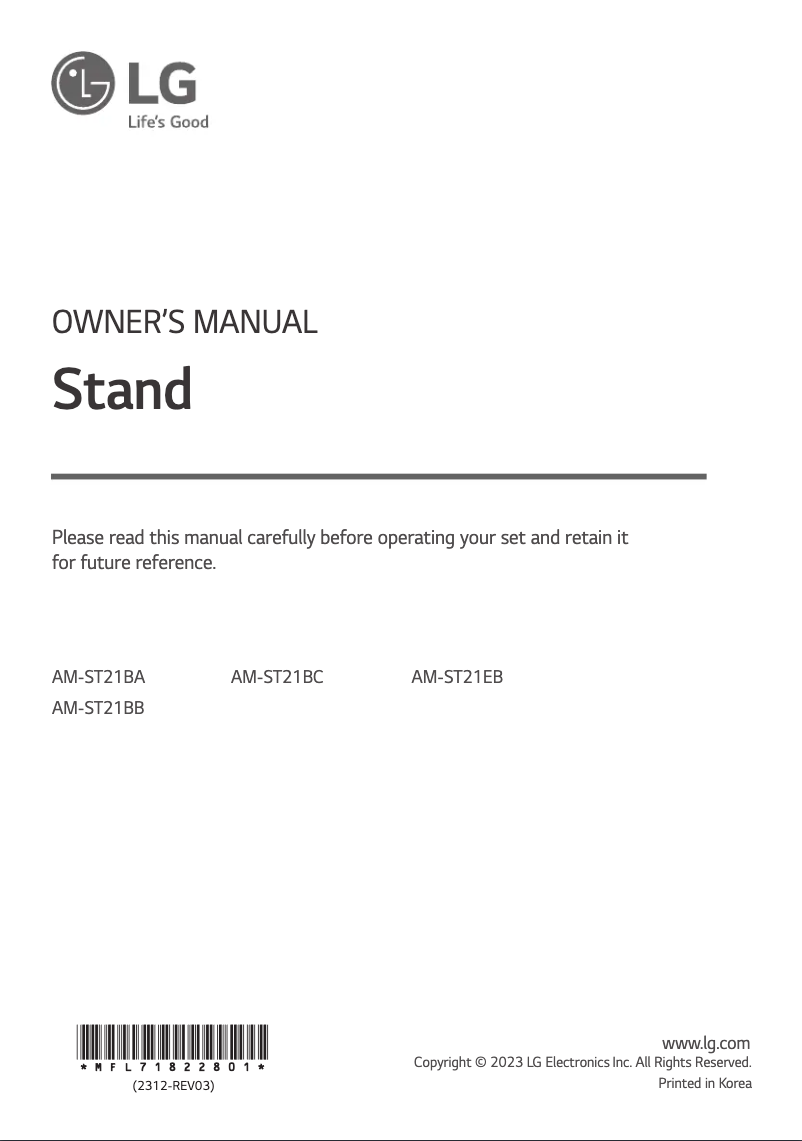 Página 1 del manual Manual de usuario LG AM-ST21BB