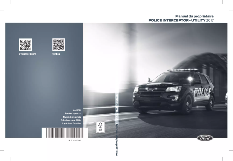 Image de la première page du manuel de l'appareil Police Interceptor Utility (2017)