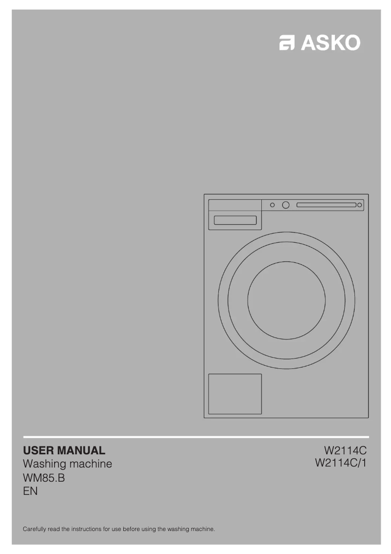 Page 1 de la notice Manuel utilisateur Asko W2114C.W/1