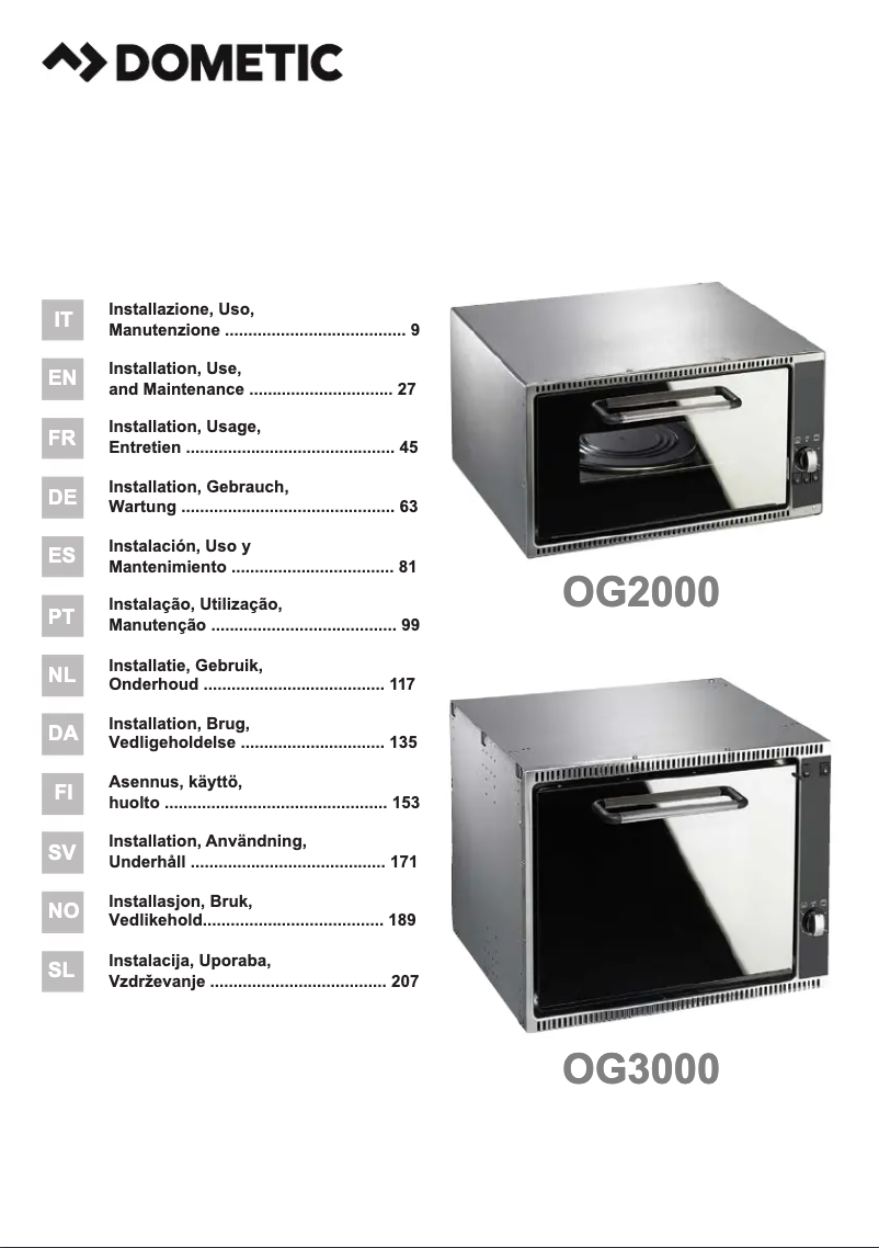 Page n°1 - Manuel utilisateur Dometic OG 3000