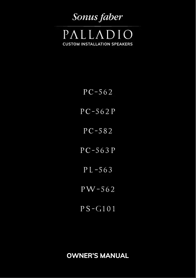 Page 1 de la notice Manuel utilisateur Sonus Faber Palladio PW-562