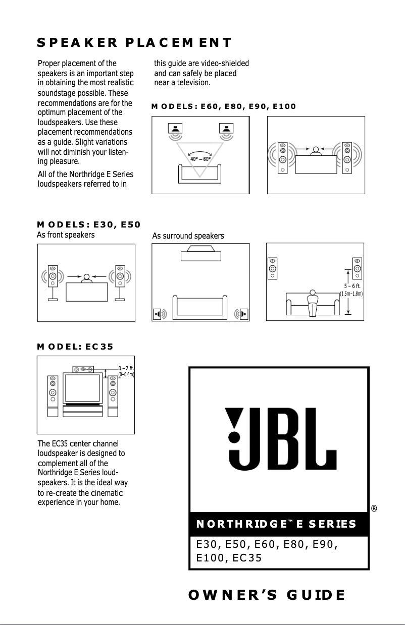 Page 1 de la notice Manuel utilisateur JBL Northridge E100