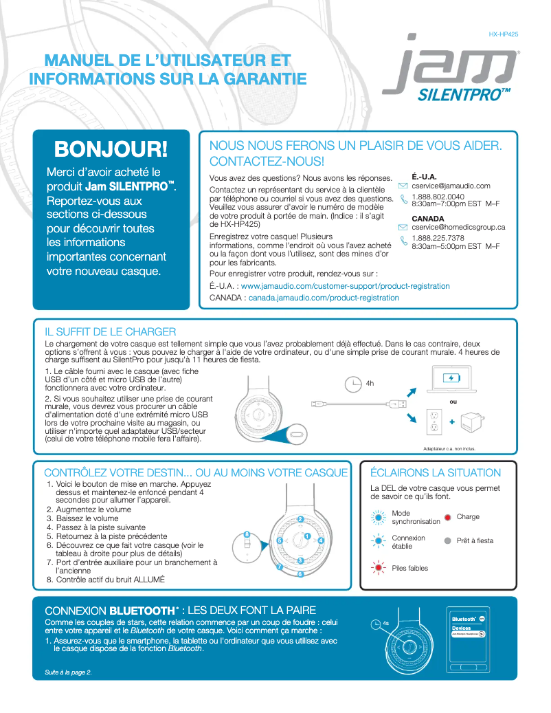 Image de la première page du manuel de l'appareil SilentPro HX-HP425