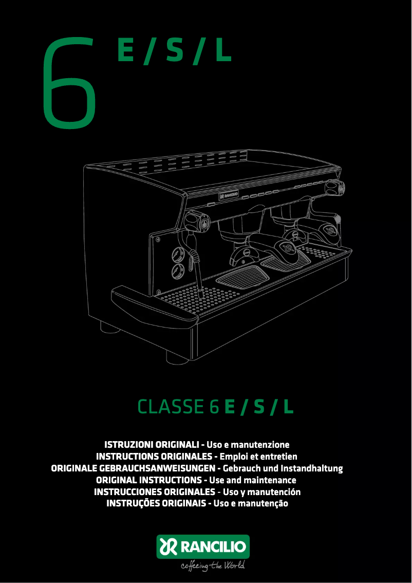 Page 1 de la notice Manuel utilisateur Rancilio Classe 6 L