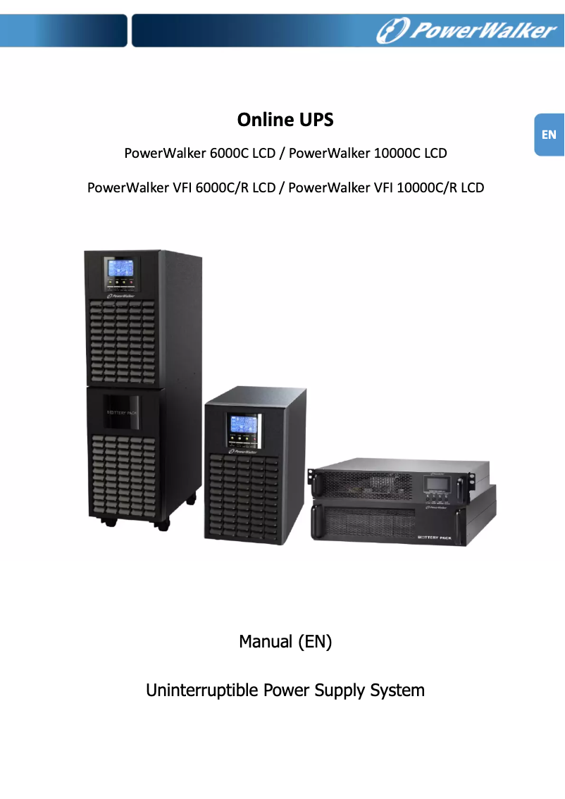 Page 1 de la notice Manuel utilisateur BlueWalker PowerWalker VFI 6000C LCD