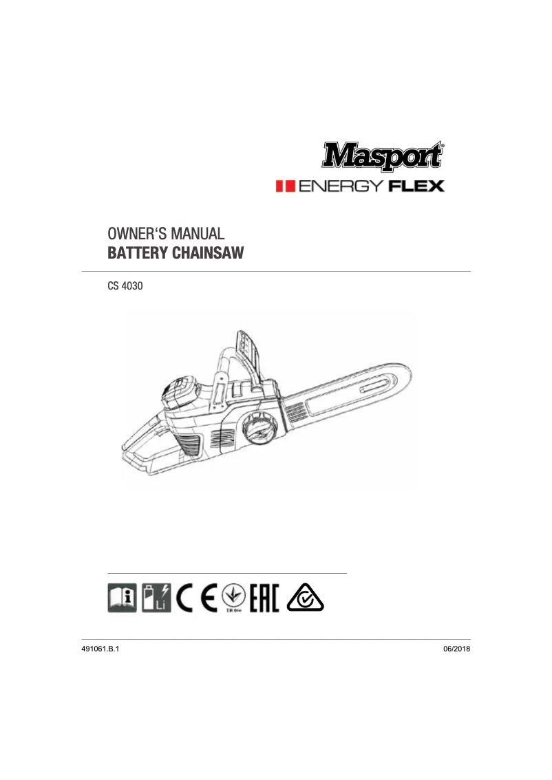 Page n°1 - Manuel utilisateur Masport CS 4030