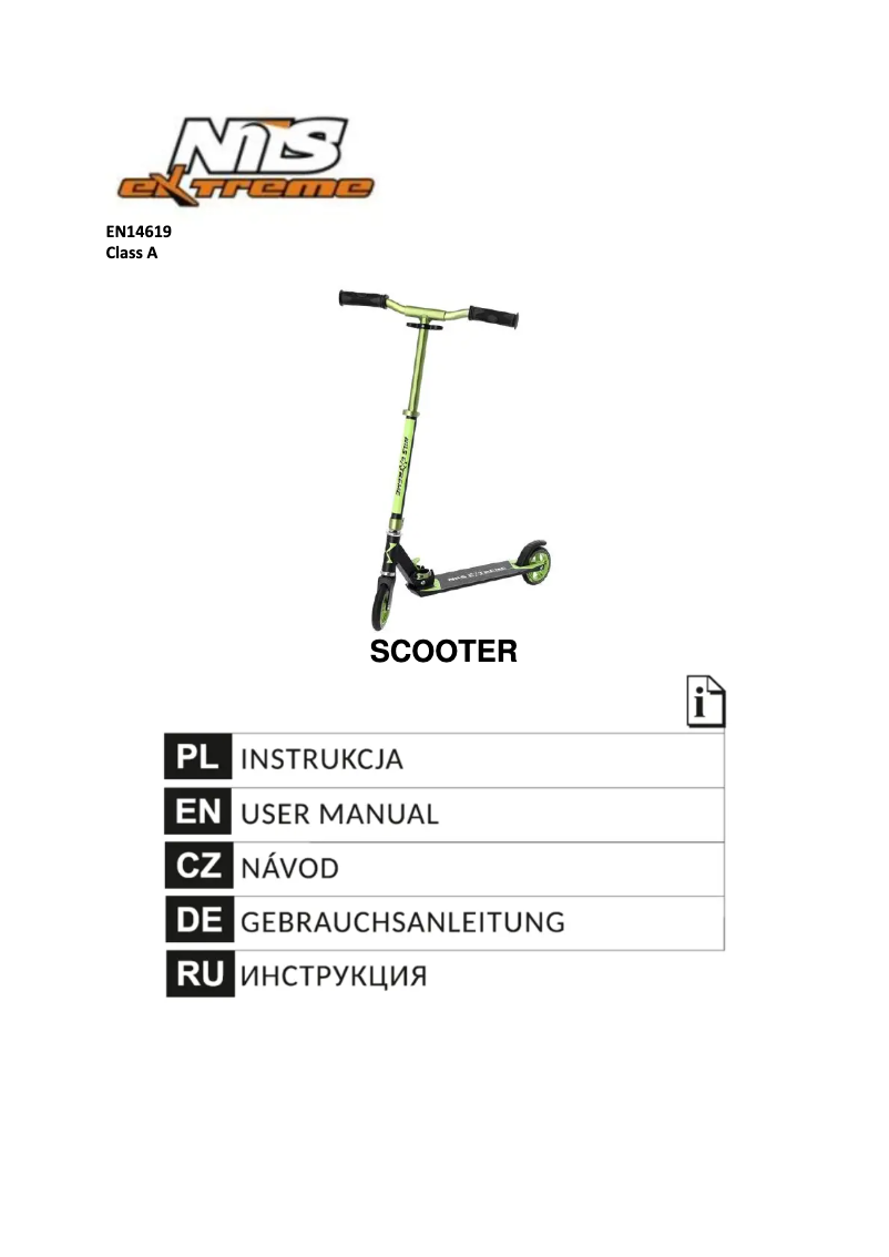 Page 1 de la notice Manuel utilisateur Nils Extreme HD125