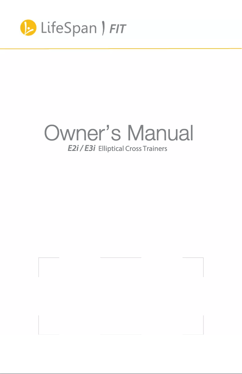 Page n°1 - Manuel utilisateur LifeSpan E2i