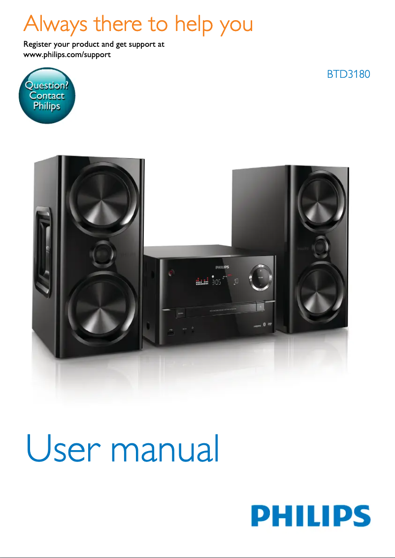 Page n°1 - Manuel utilisateur Philips BTD3180