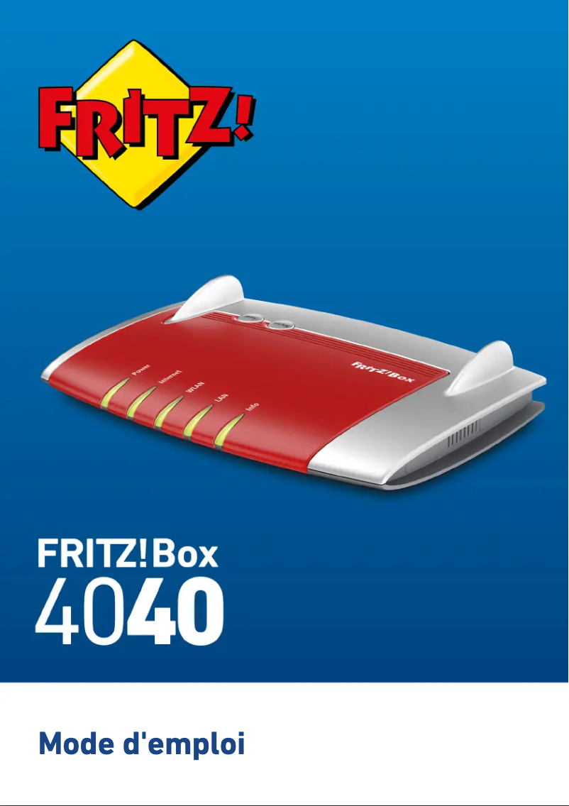 Page 1 de la notice Manuel utilisateur AVM Fritz!Box 4040