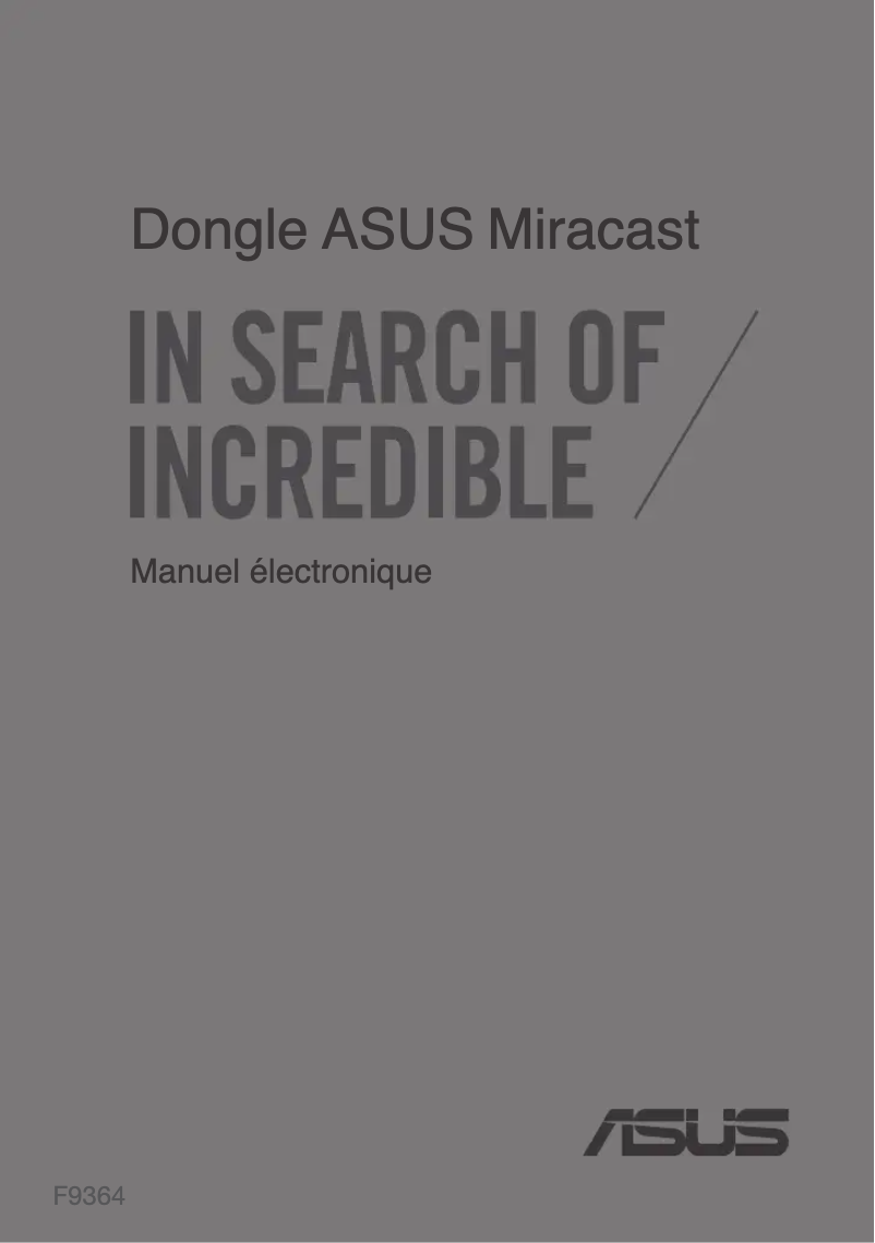 Image de la première page du manuel de l'appareil Miracast Dongle