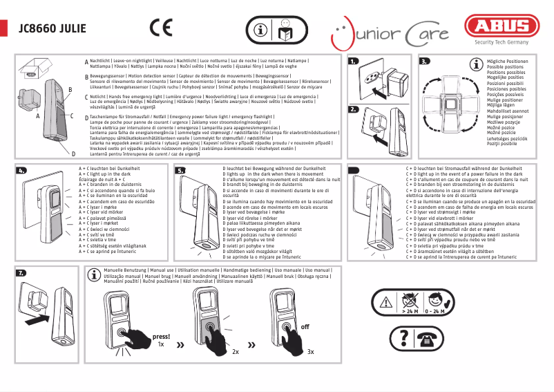 Page 1 de la notice Manuel utilisateur Abus JC8660 JULIE