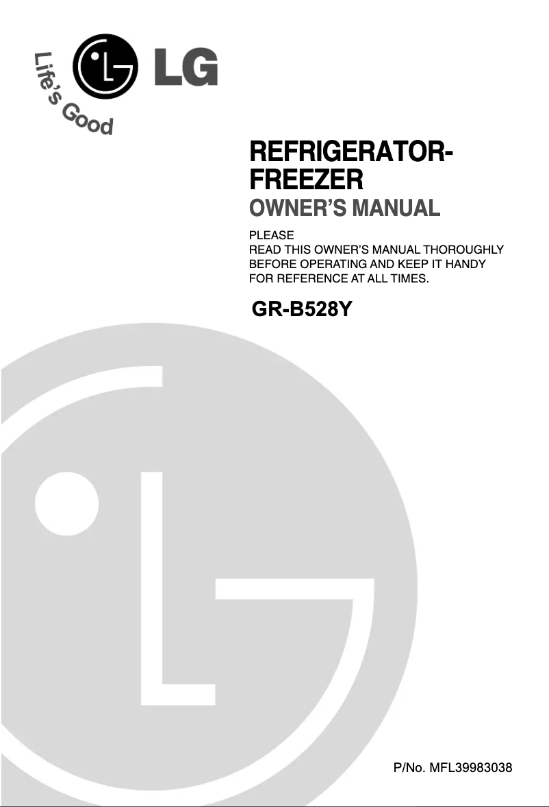 Page 1 de la notice Manuel utilisateur LG GR-B528YC