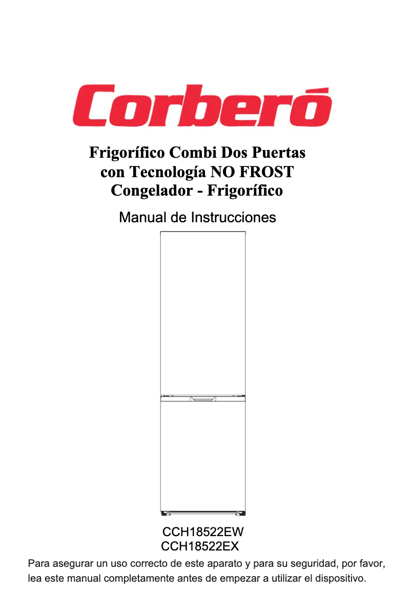 Image de la première page du manuel de l'appareil CCH18522EX