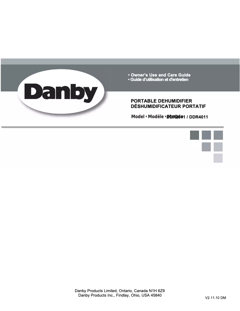 Page n°1 - Manuel utilisateur Danby DDR4011