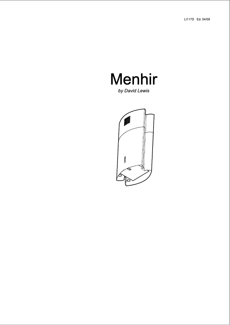 Image de la première page du manuel de l'appareil Menhir H Soft IX/A