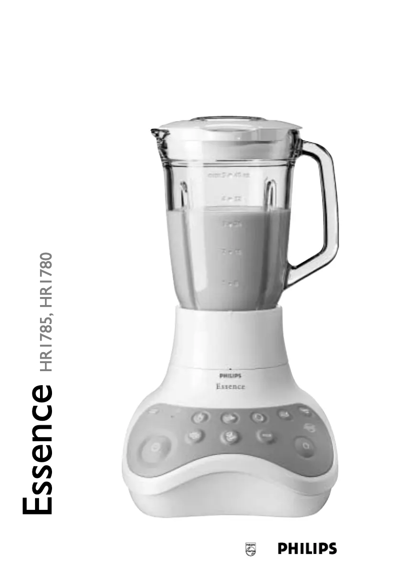 Page n°1 - Manuel utilisateur Philips HR1780