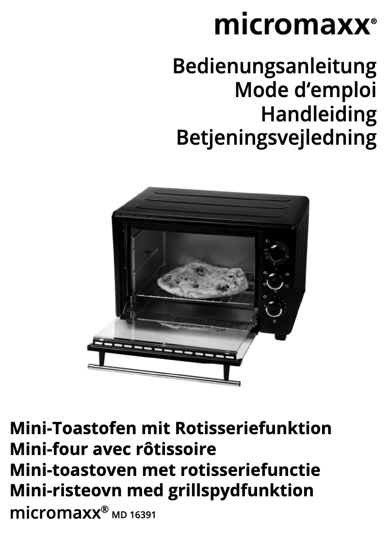 Page n°1 - Manuel utilisateur Micromaxx MD 16391