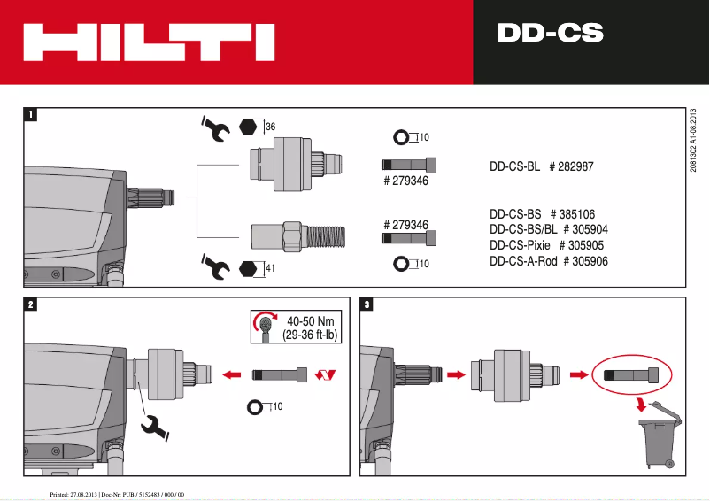 Page 1 de la notice Manuel utilisateur Hilti DD-BS DD 200