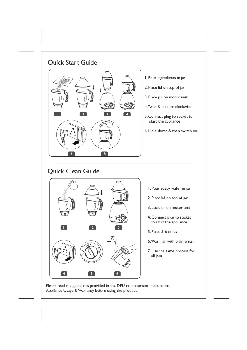 Page n°1 - Guide de démarrage rapide Philips HL1646