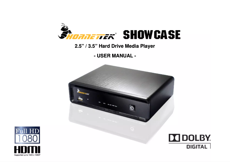 Page 1 de la notice Manuel utilisateur HornetTek Showcase