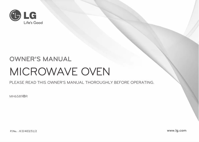 Page 1 de la notice Manuel utilisateur LG MH6589DR