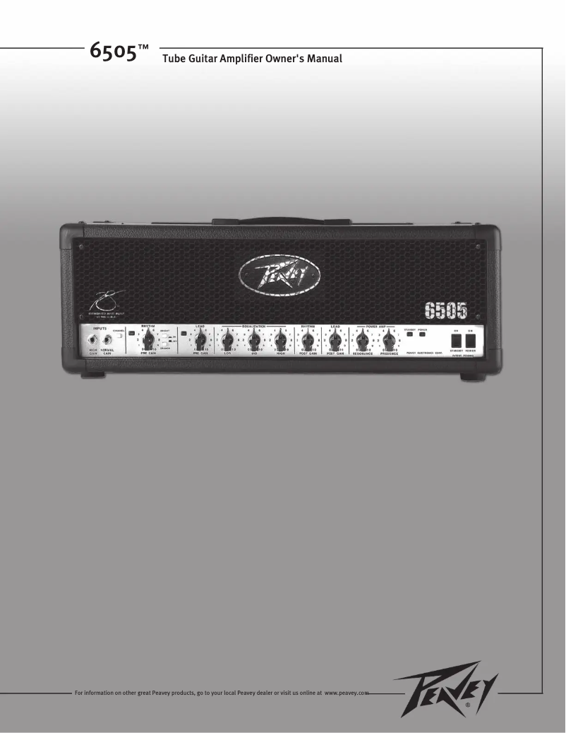 Page 1 de la notice Manuel utilisateur Peavey 6505 Mini Head