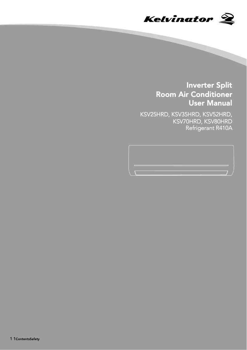 Page 1 de la notice Mode d'emploi Kelvinator KSV35HRD