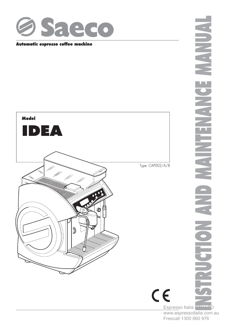 Page 1 de la notice Manuel utilisateur Philips Saeco Idea CAP002