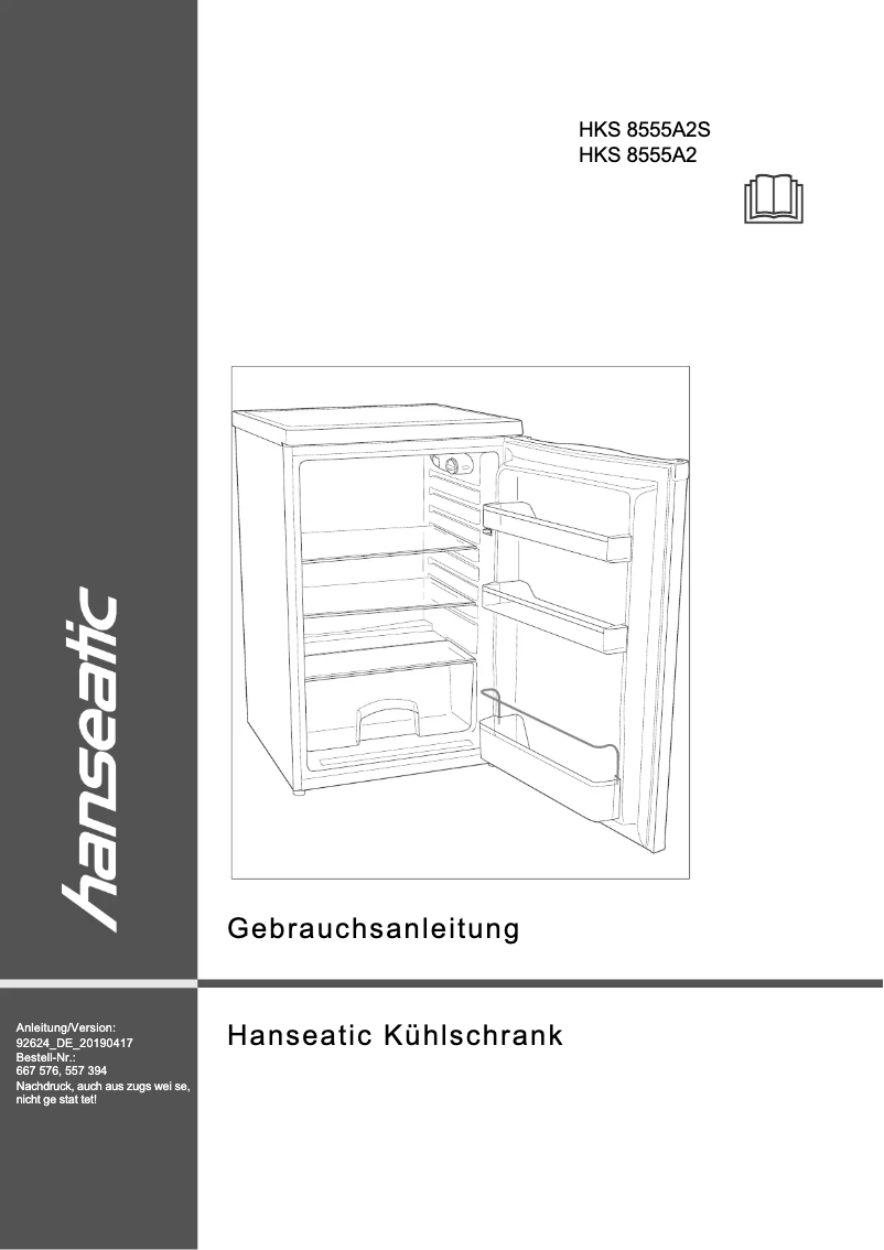 Image de la première page du manuel de l'appareil HKS8555A2S