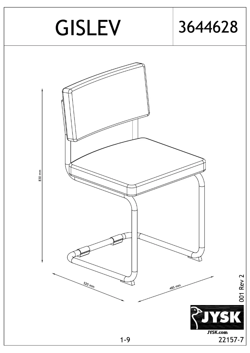 Page 1 de la notice Manuel utilisateur JYSK Gislev